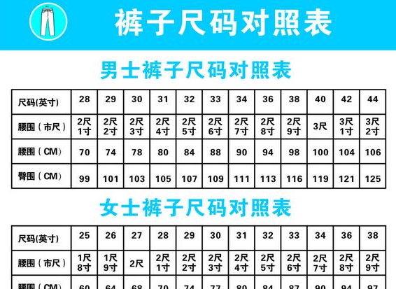 男裤尺码对照表,男士裤子尺码体重对照表图图5