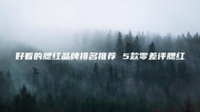 ​好看的腮红品牌排名推荐(5款零差评腮红)