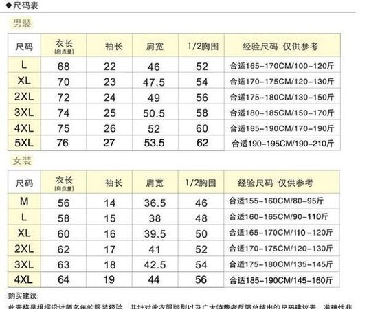 衣服分几个型号