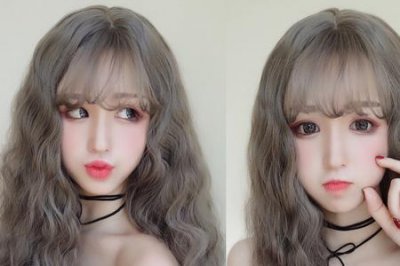 ​玉米须发型适合妆容