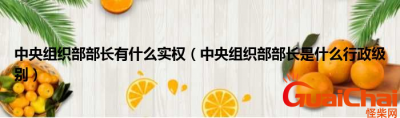 ​中央组织部是什么级别？中央组织部是干什么的？