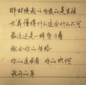 ​手书歌词 丨李荣浩《不将就》，除了爱情，生活也将就不得