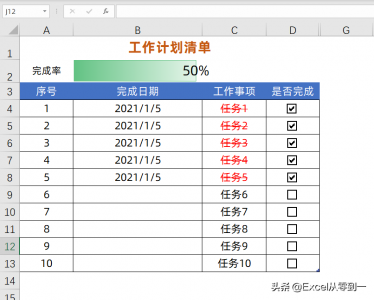 ​清单表格怎么做 Excel制作工作计划清单，让工作井井有条，不再遗漏工作项目