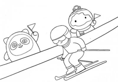 ​简笔画--冬奥会项目之自由滑雪的简笔画法