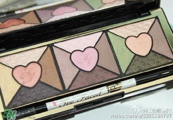 too faced爱心眼影盘试色 too faced love眼影盘试色图