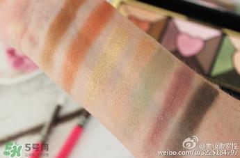 too faced爱心眼影盘试色 too faced love眼影盘试色图