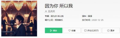 ​抖音因为你所以我爱上那片天空是什么歌