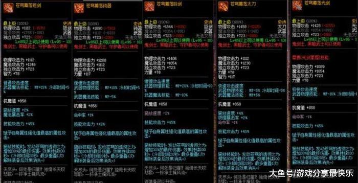 dnf捡现成的, 圣耀武器不再是唯一选择, 盘点鬼剑士95武器!