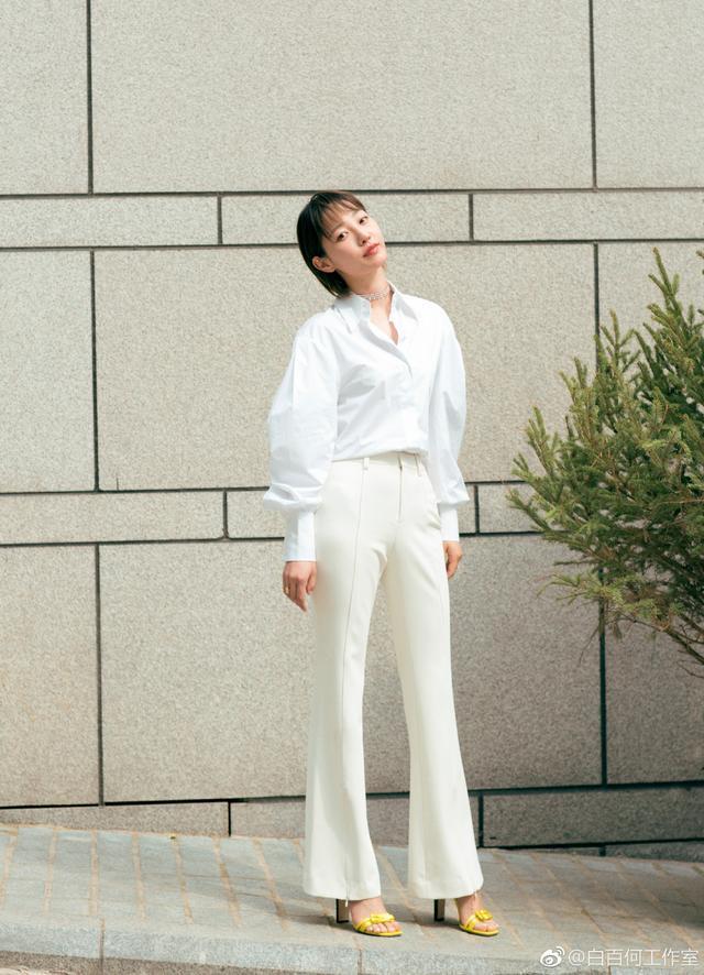 白百何瘦了10斤不止，短发造型穿搭秒变少女，网友：原来她那么美