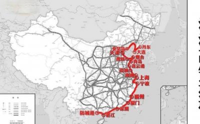 ​中国高铁网八纵通道（一）—沿海高速铁路