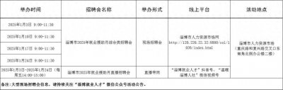​淄博2025年招聘盛宴开启！1月69场活动等你来挑！